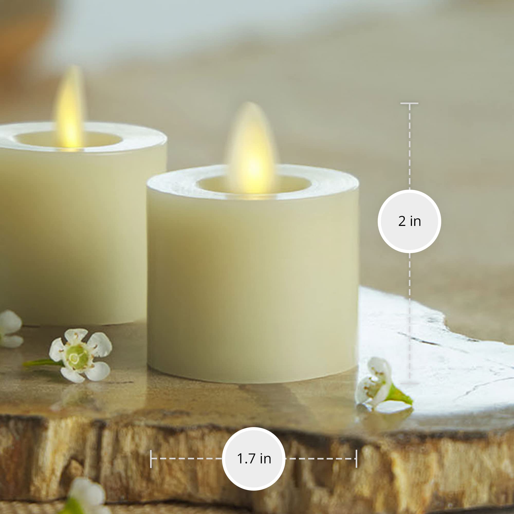 Luminara moving flame tealight ivory packaging is sturdy and gift-ready.
