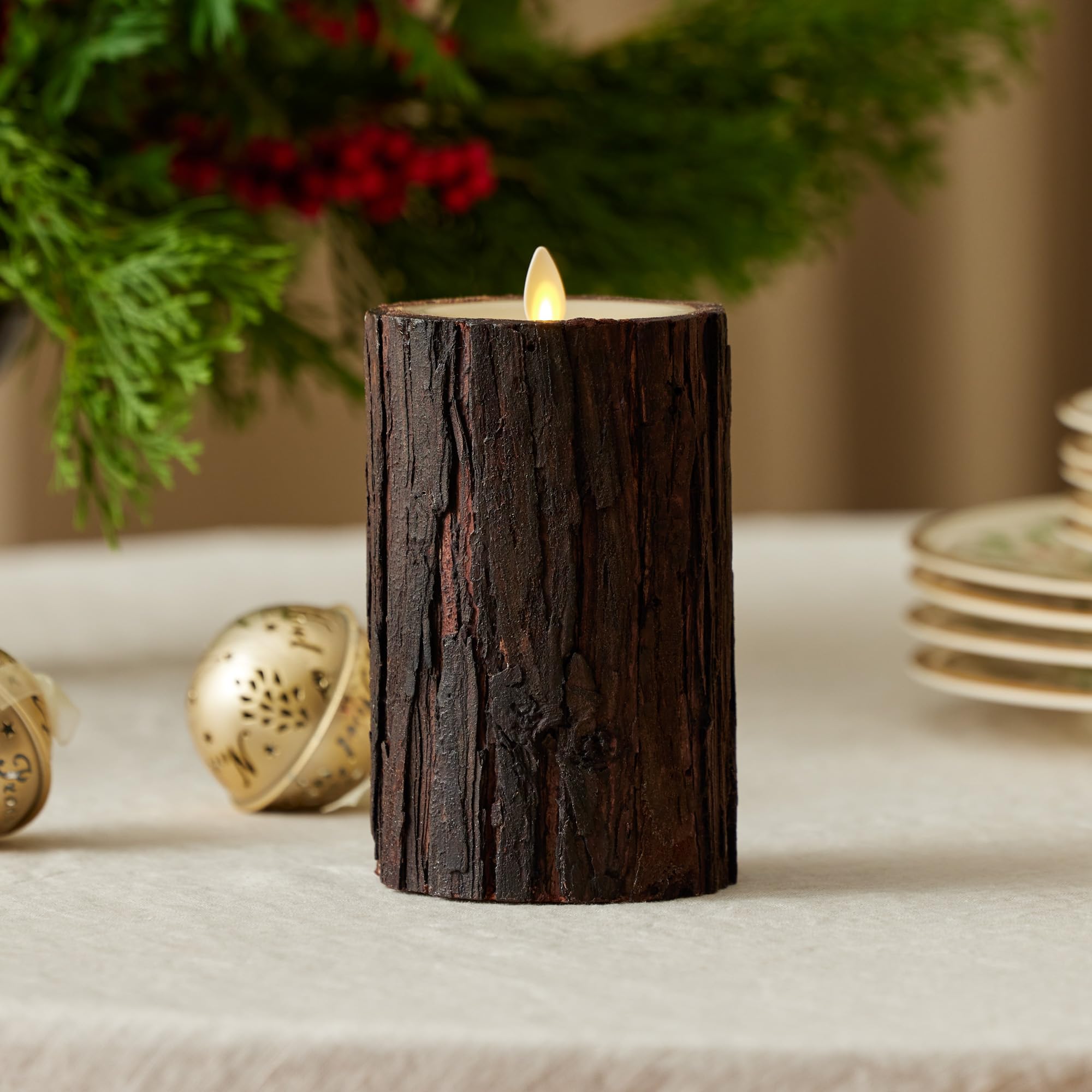 Luminara moving flame candle ivory demonstrates safe ambiance with lifelike glow