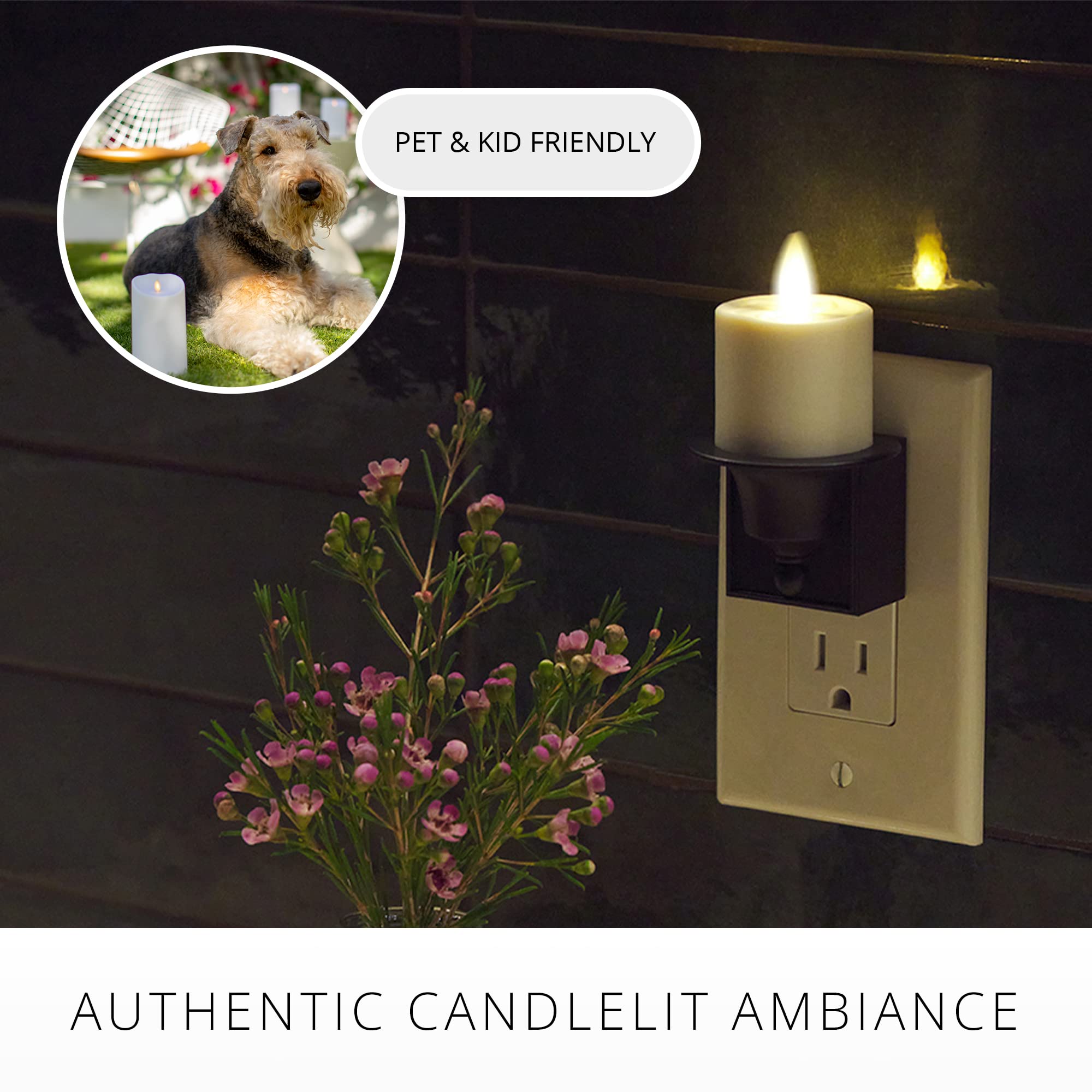 Luminara cool-to-touch flameless candle reduces fire risk around kids and pets.