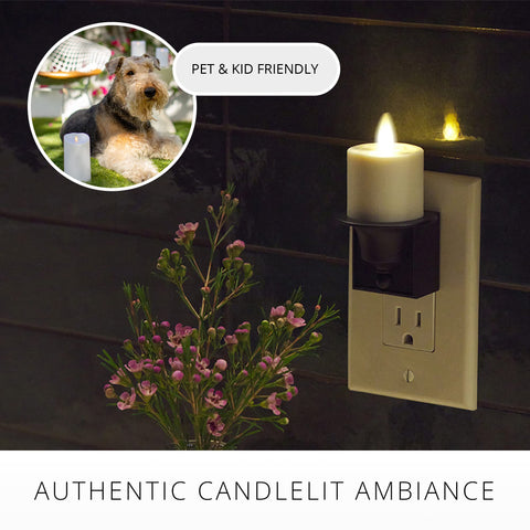 Luminara cool-to-touch flameless candle reduces fire risk around kids and pets.