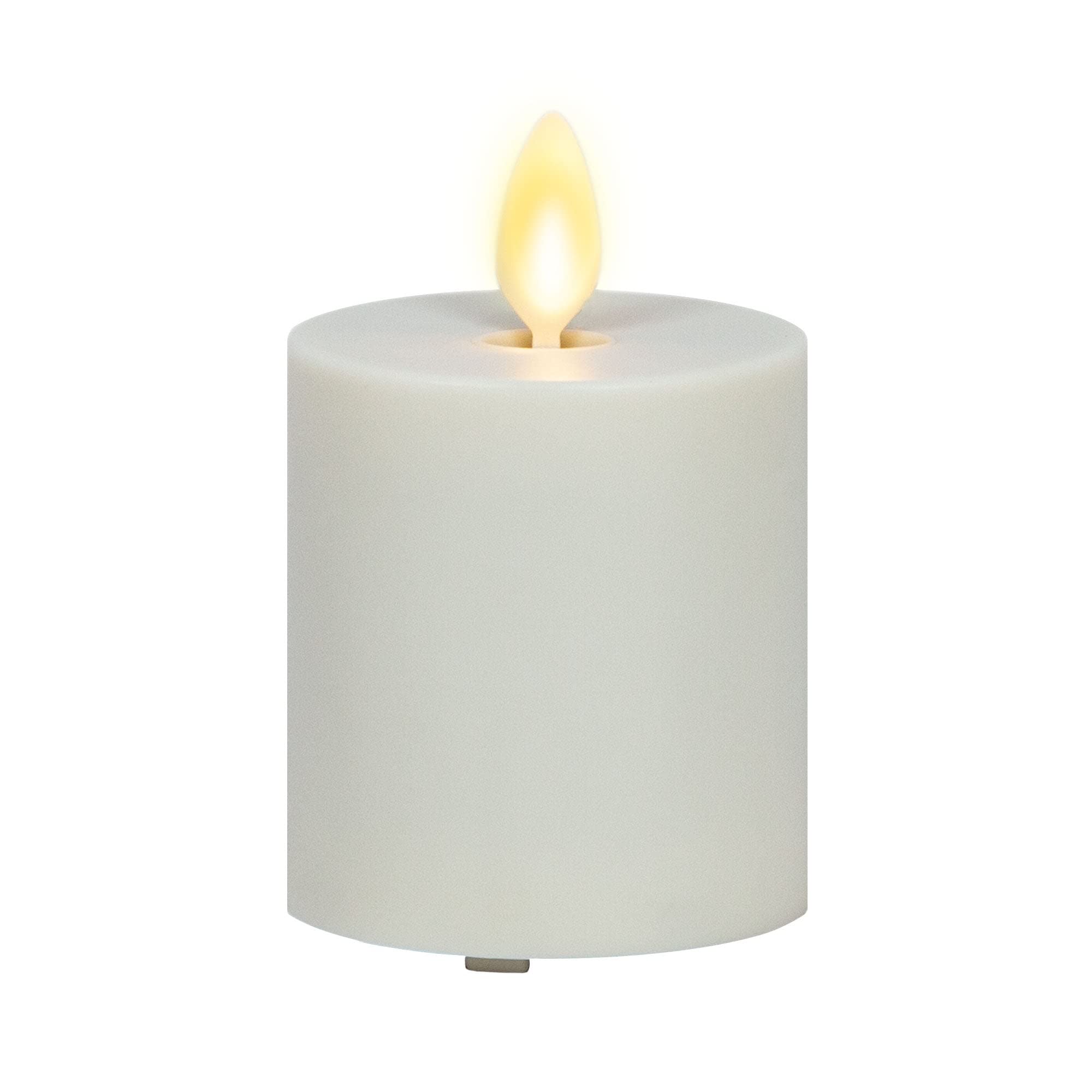 Luminara Pearl Ivory outdoor votive candle emits warm illumination for outdoor spaces
