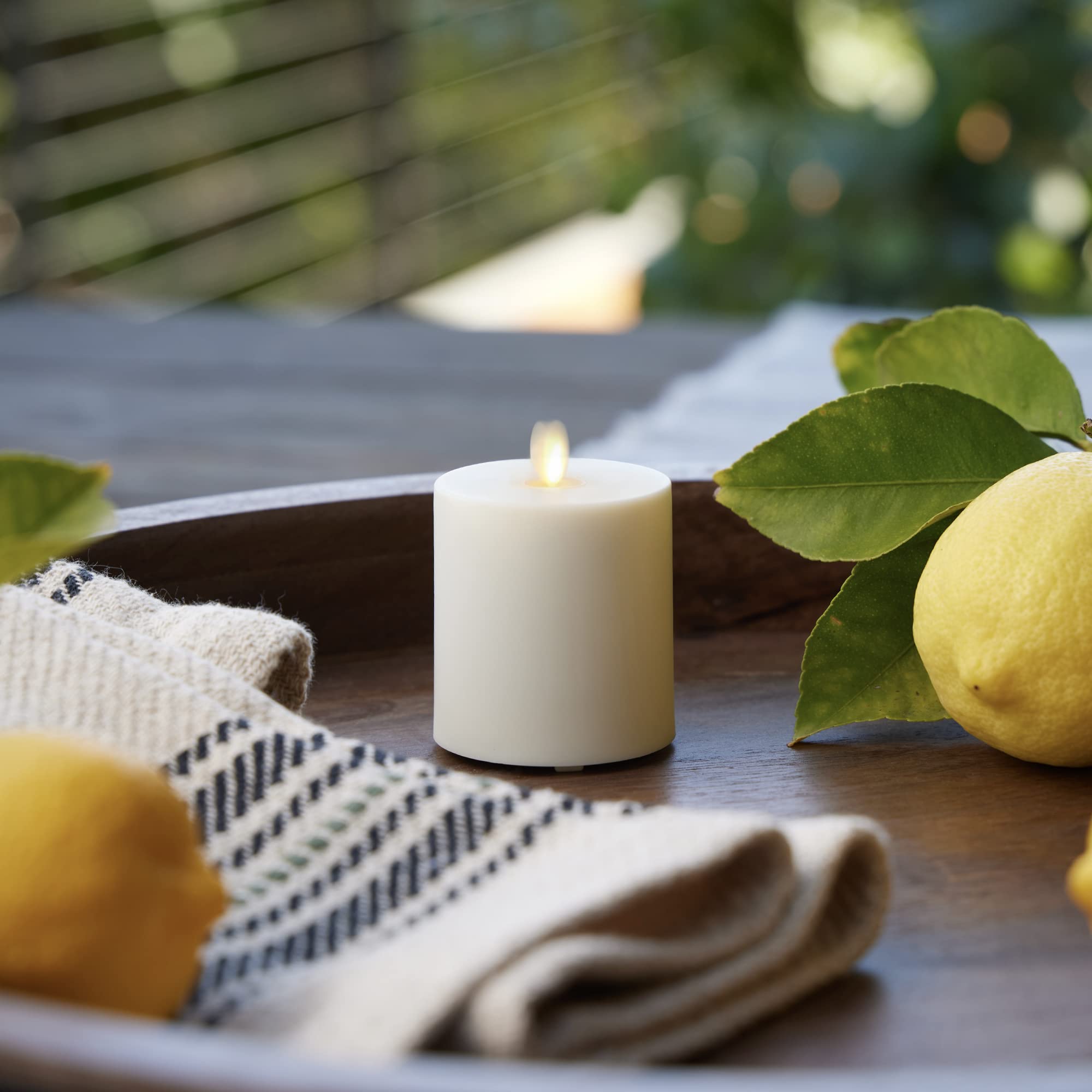 Luminara flameless votive with remote-ready feature enhances seasonal décor