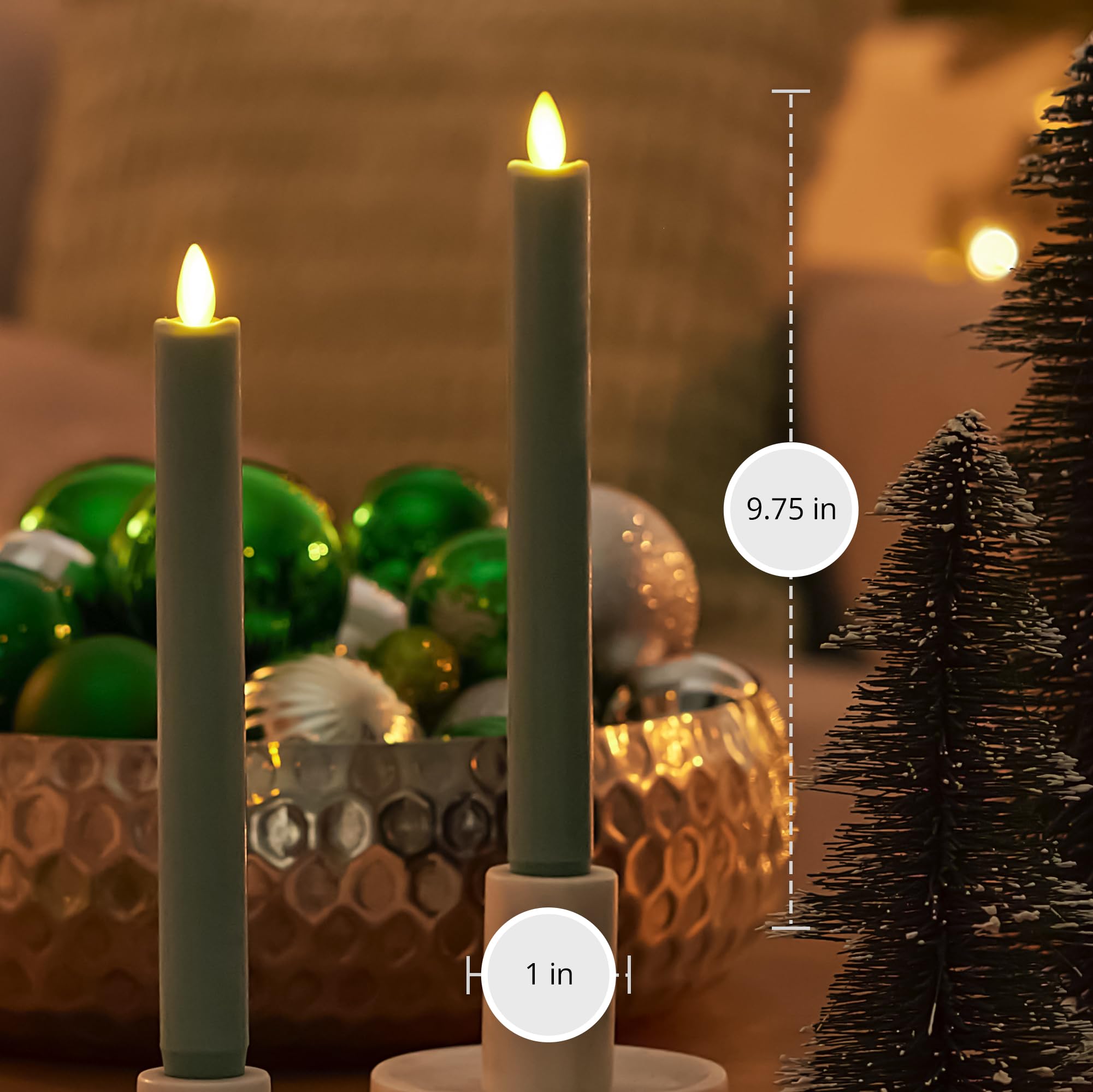 Luminara real flame-effect taper candle adds authentic look safely