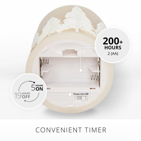 Luminara real wax unscented candle adds elegant decor with long-lasting glow.