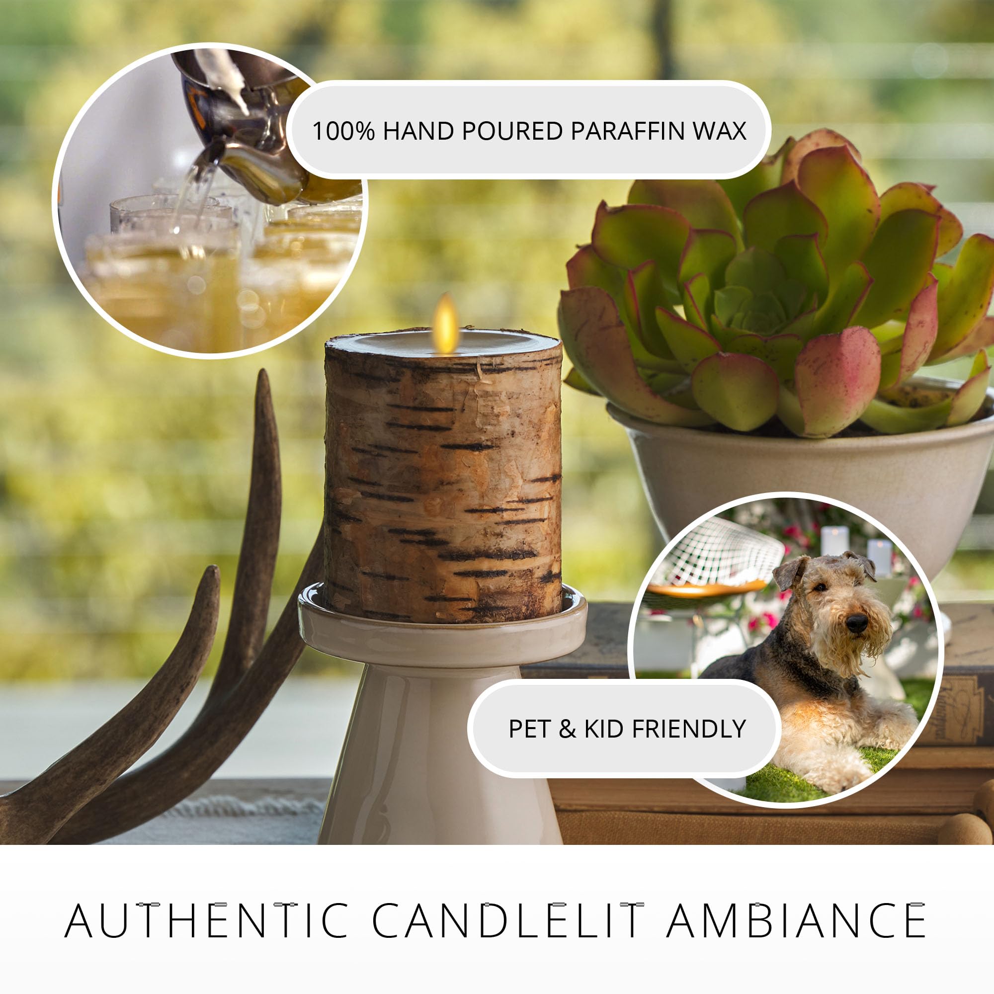 Luminara candle with remote control compatibility for easy operation.