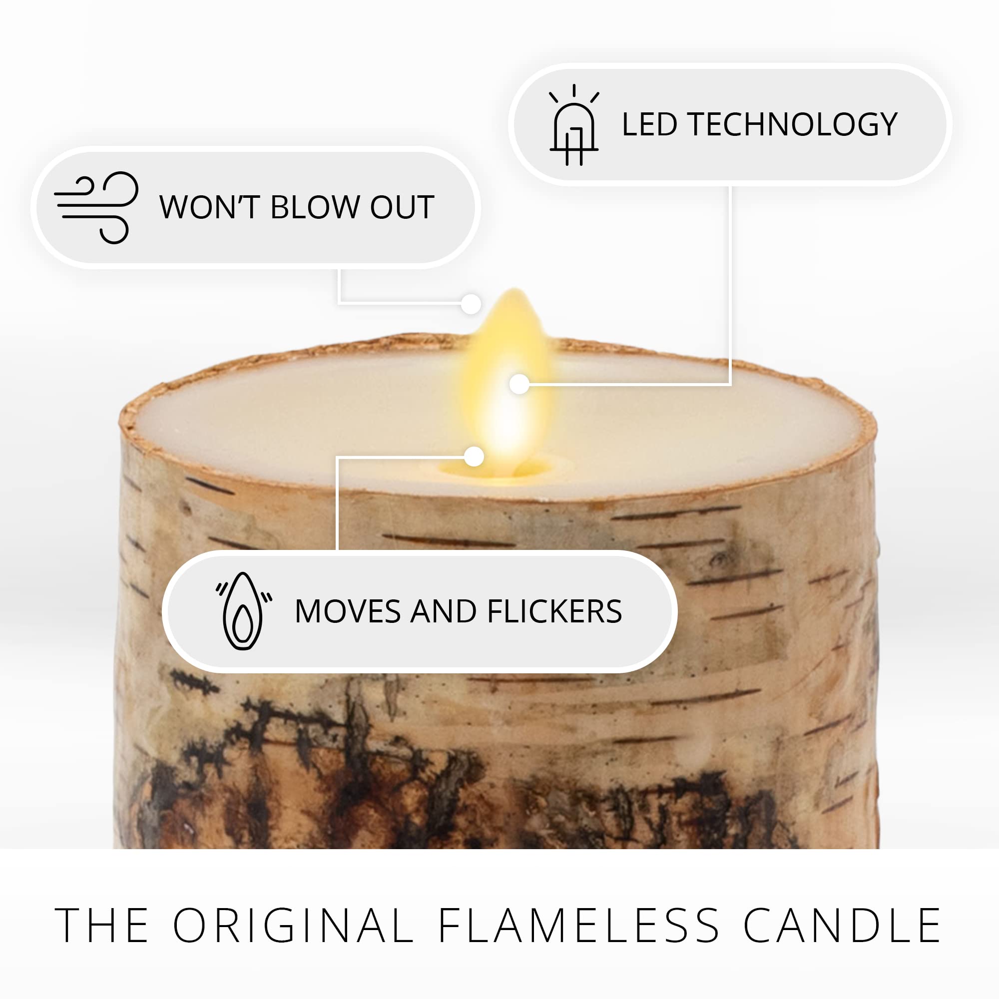 Luminara remote-ready candle for easy power control (remote sold separately)