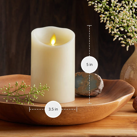 Luminara flameless candle safe for indoor use with no soot