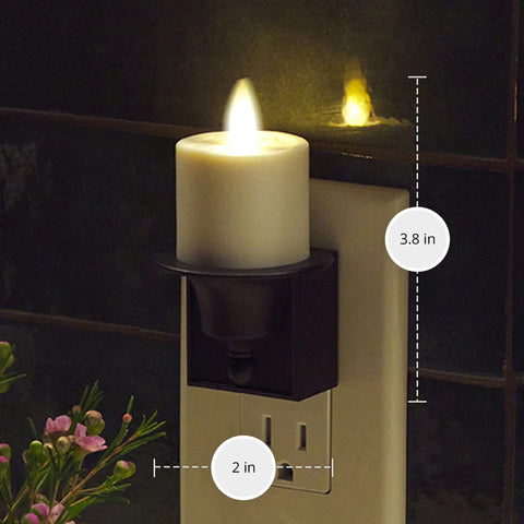 Luminara decorative indoor night light enhances modern or farmhouse décor.