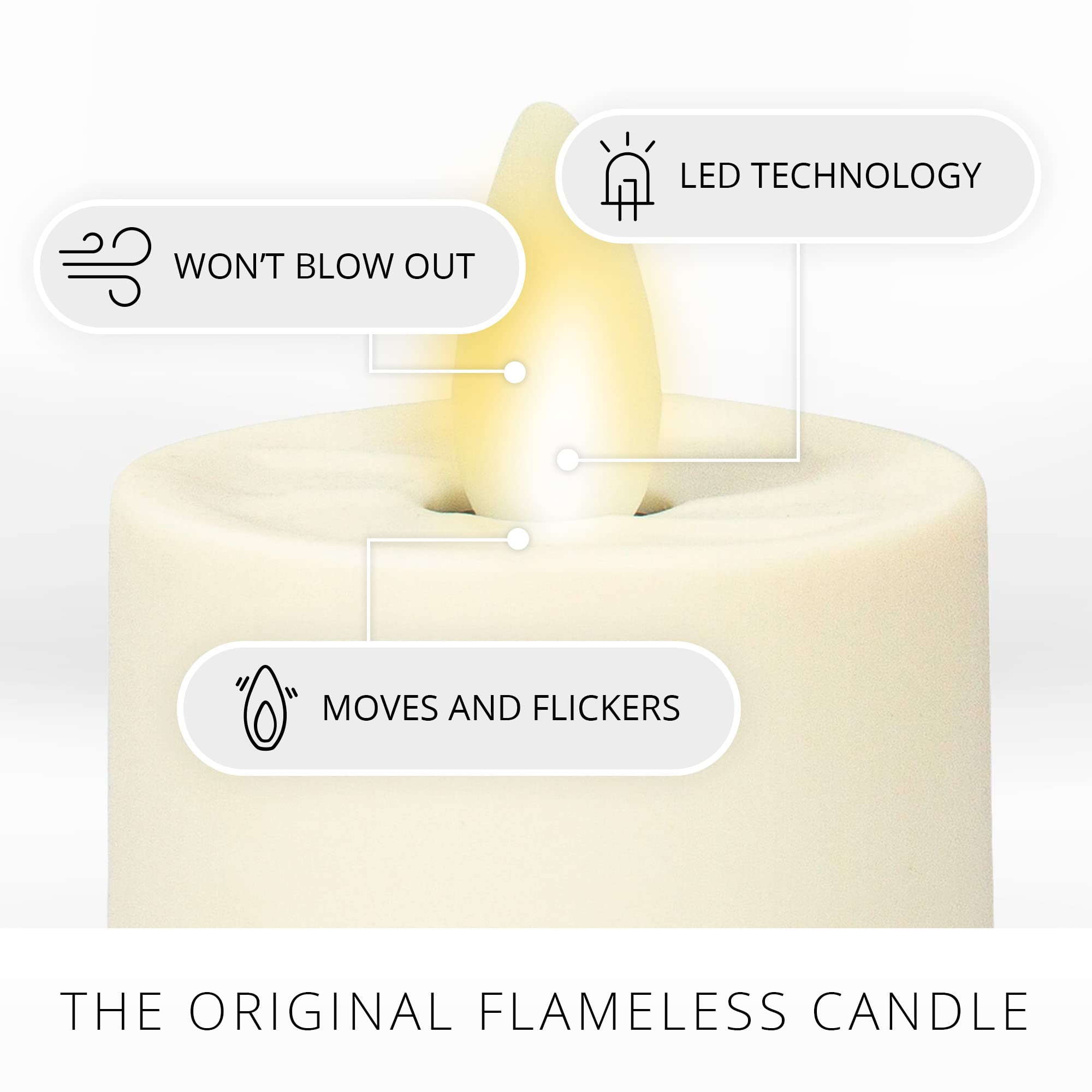 Luminara safety-led tealight ivory ideal around kids and pets.