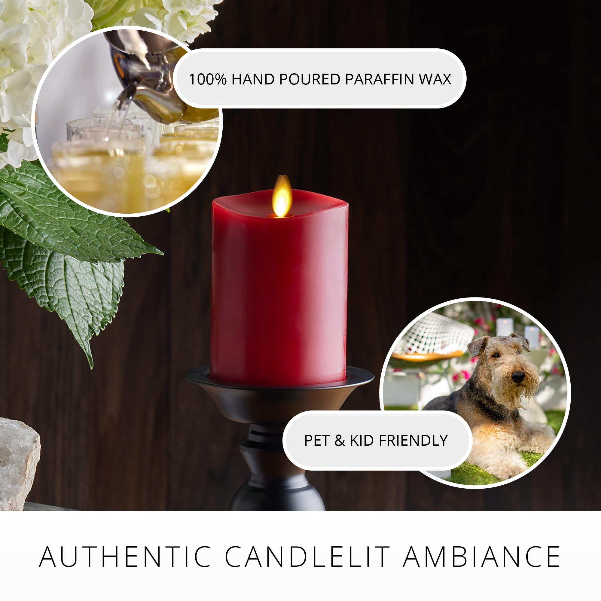 Luminara safe for pets and kids candle on table