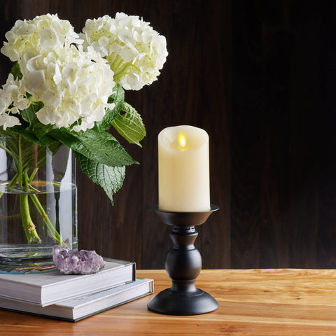 Luminara scalloped edge design adds classic detail to decor.
