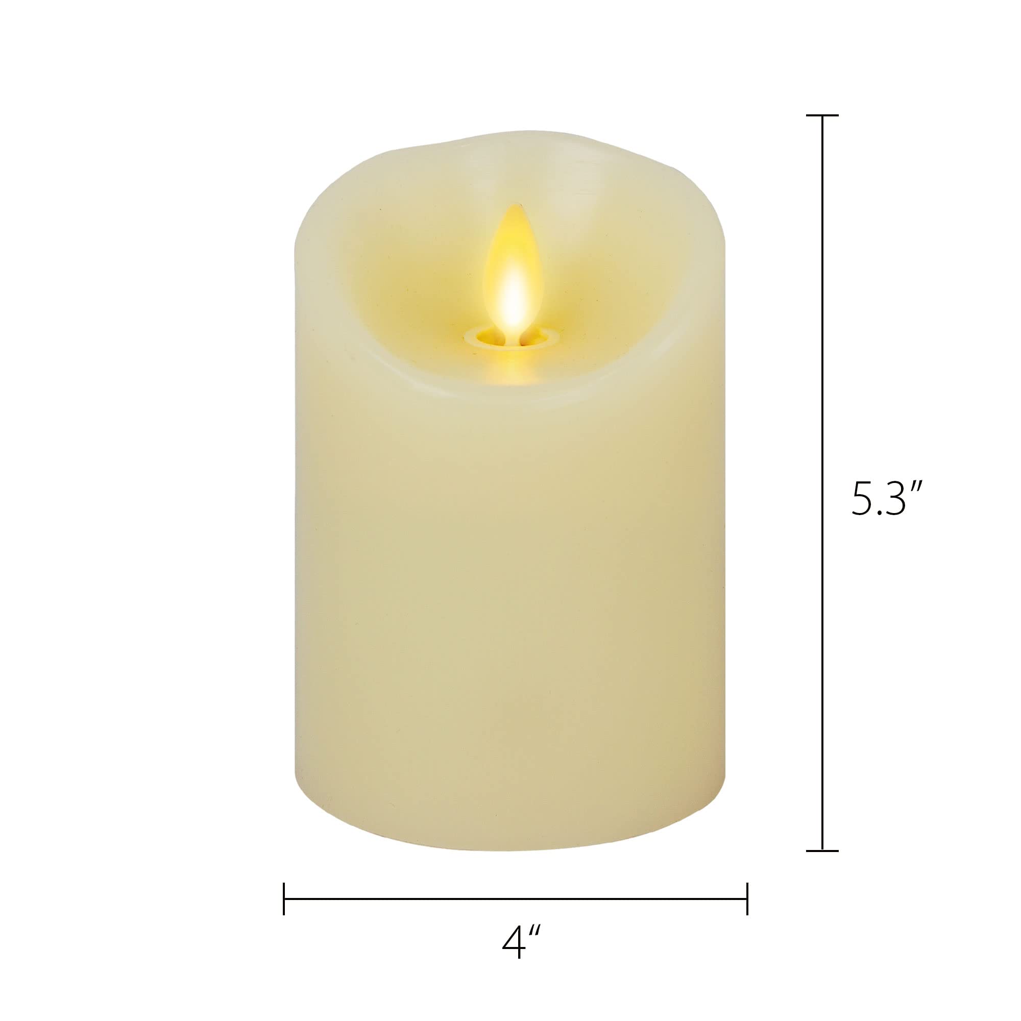 Luminara timer function highlights auto on/off for easy evenings.