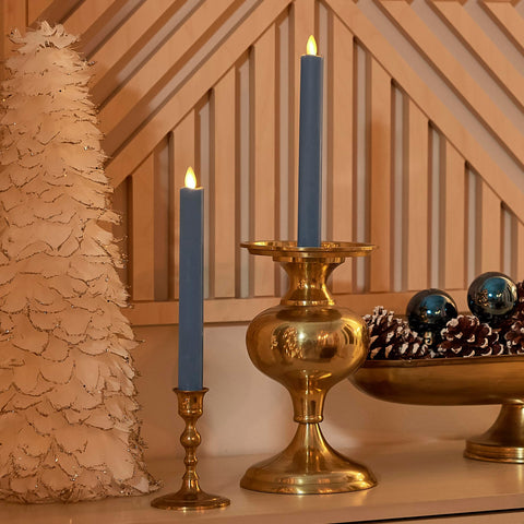 Luminara Spring Lake taper candles angled on display