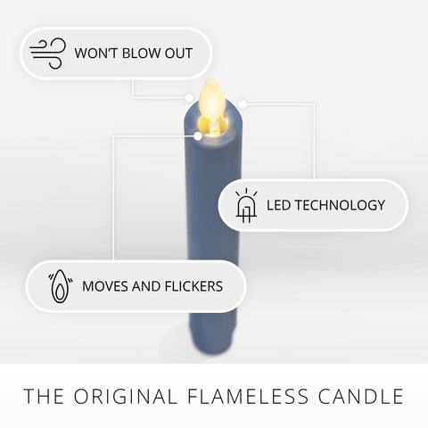 Luminara Spring Lake candle on table with soft glow