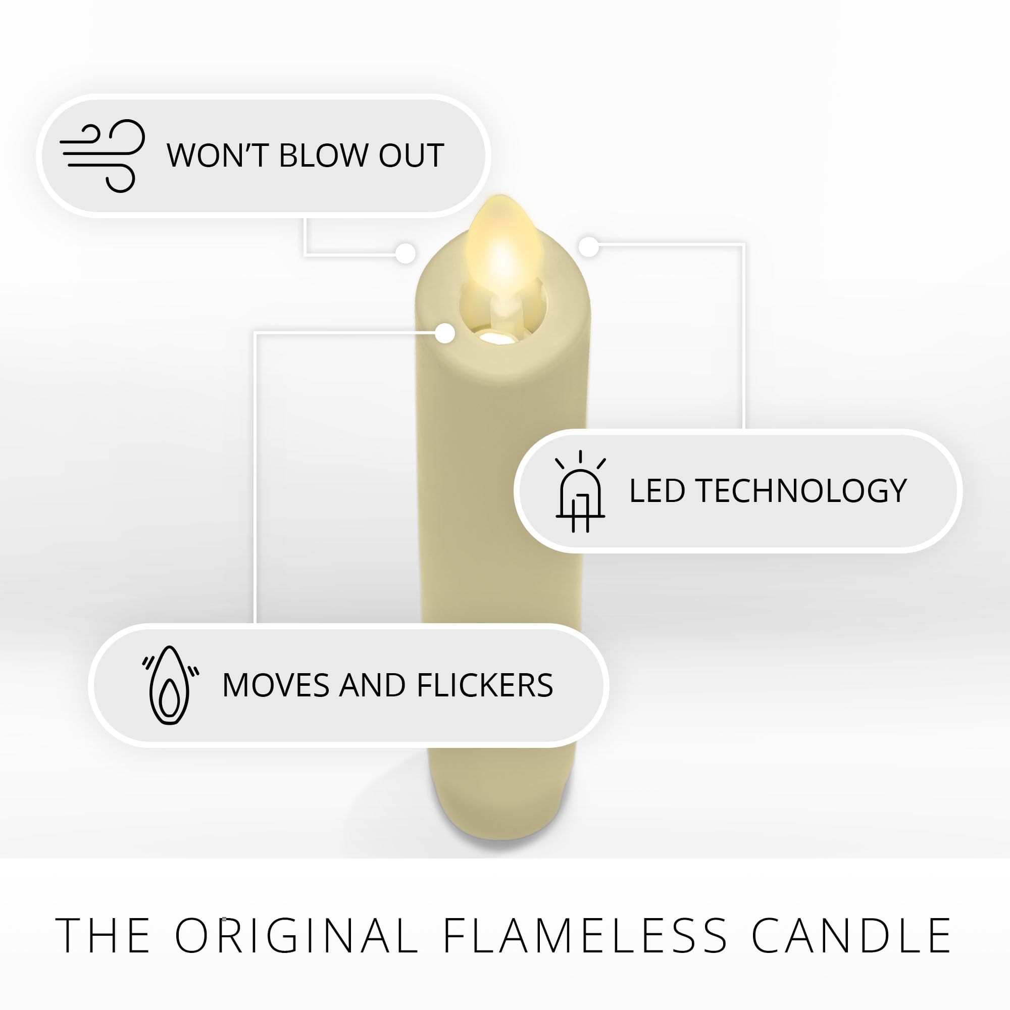 Ivory taper candles enhance table settings with warm, inviting ambience.