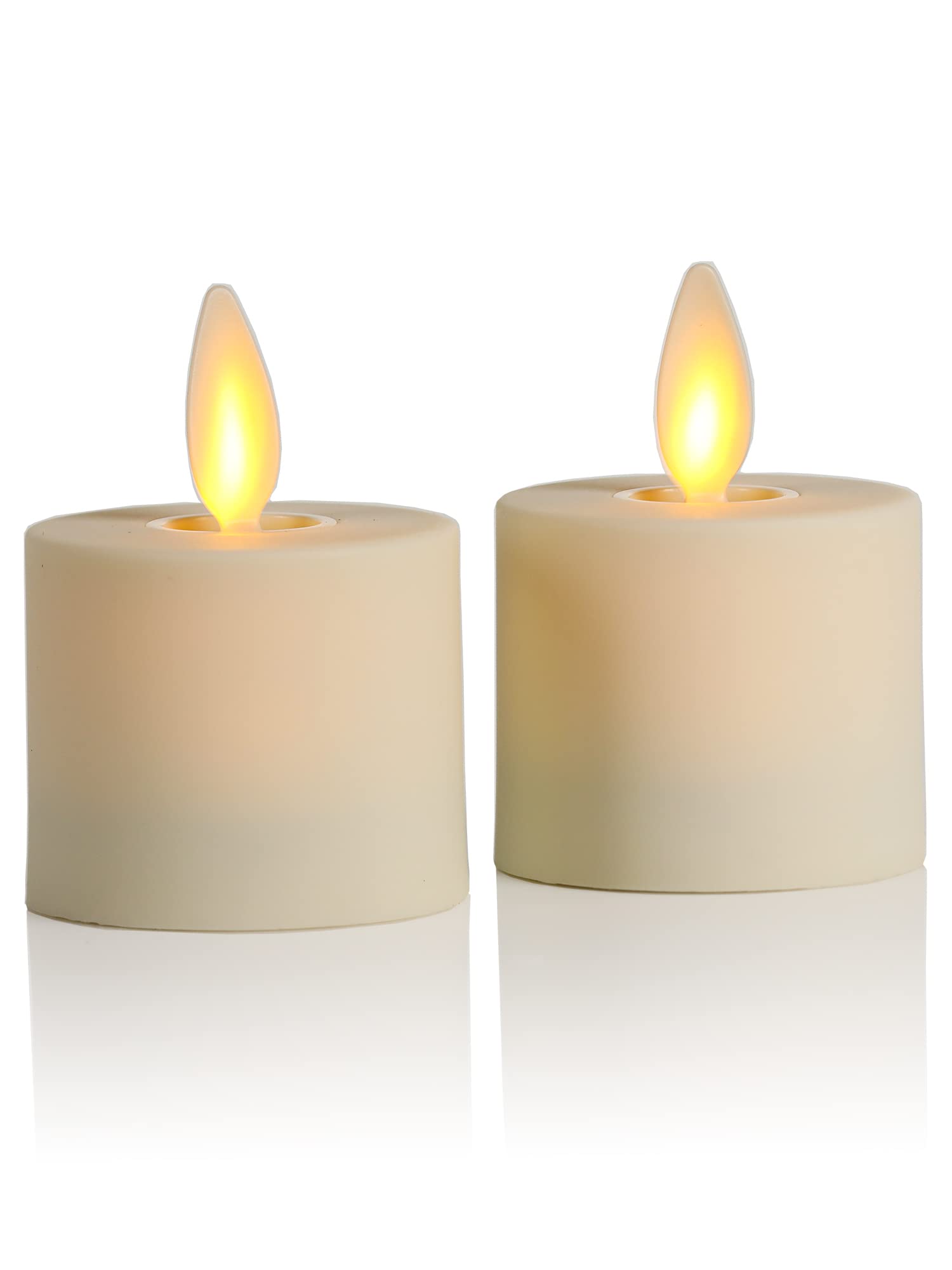 Luminara flameless tea light with real flame delivers warm ambience for any space
