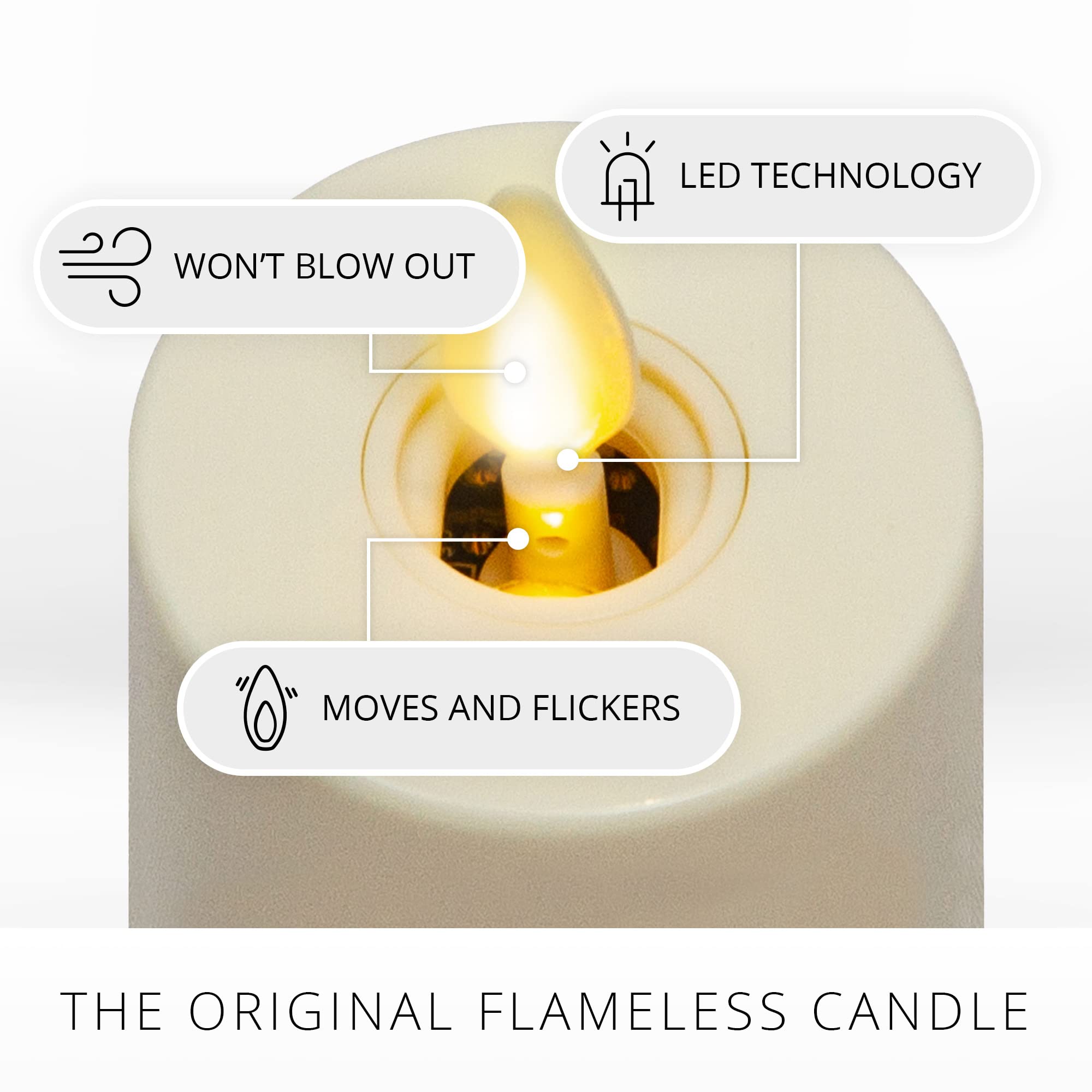 Luminara pearl ivory tea light with no smoke for clean ambience