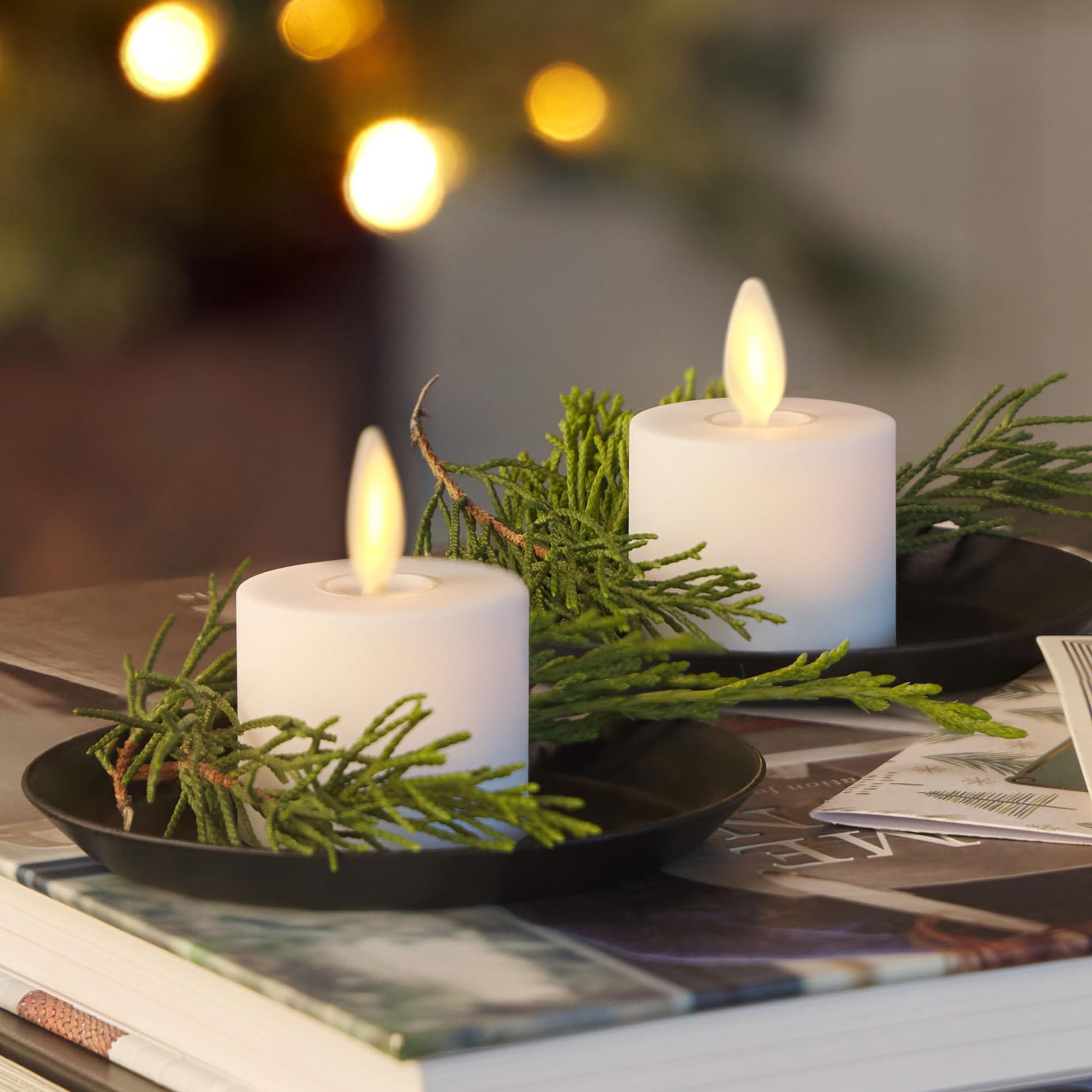 Luminara flameless pearl ivory tealight pack for safe, long-lasting decor