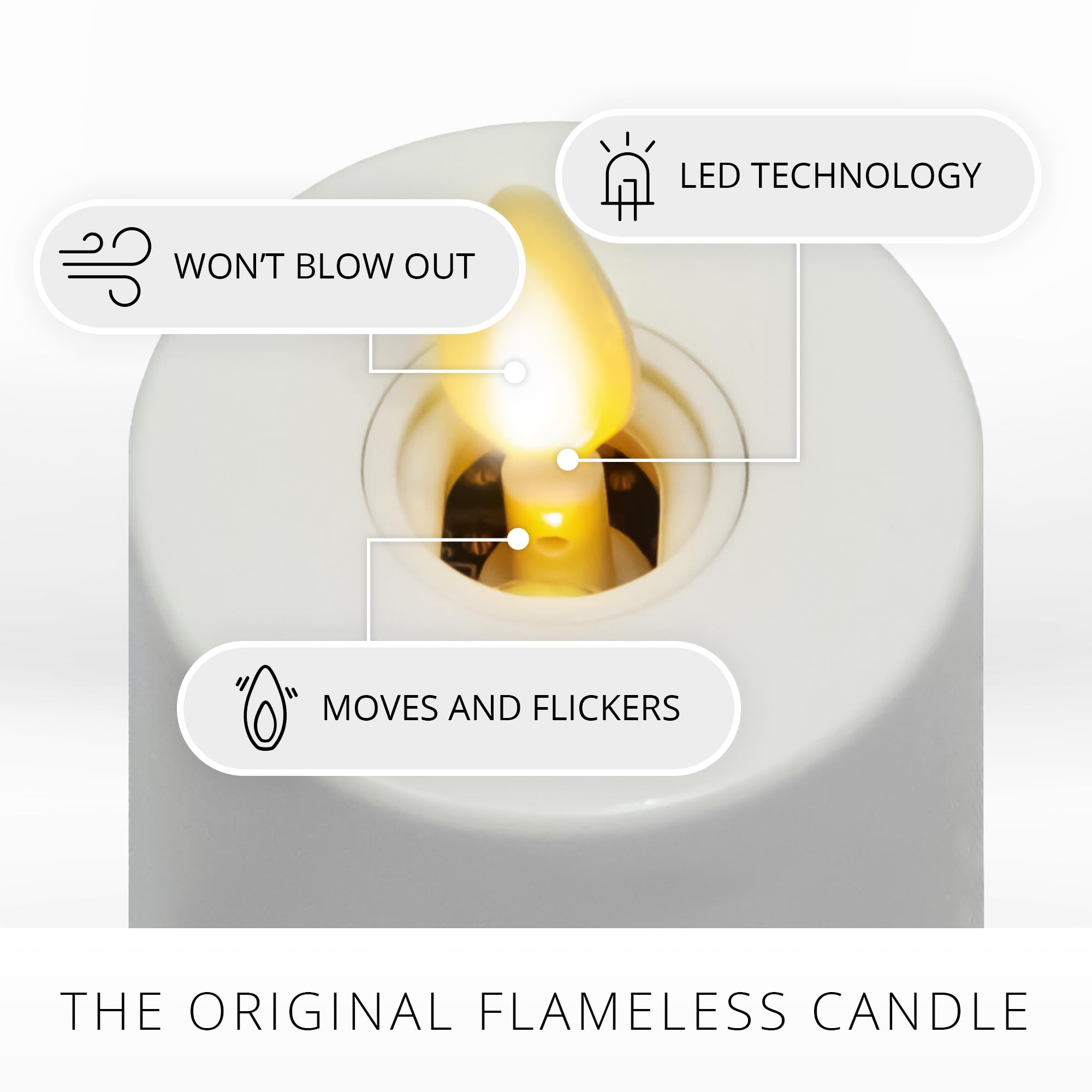 Luminara tealight glow detail highlights table setup and centerpieces