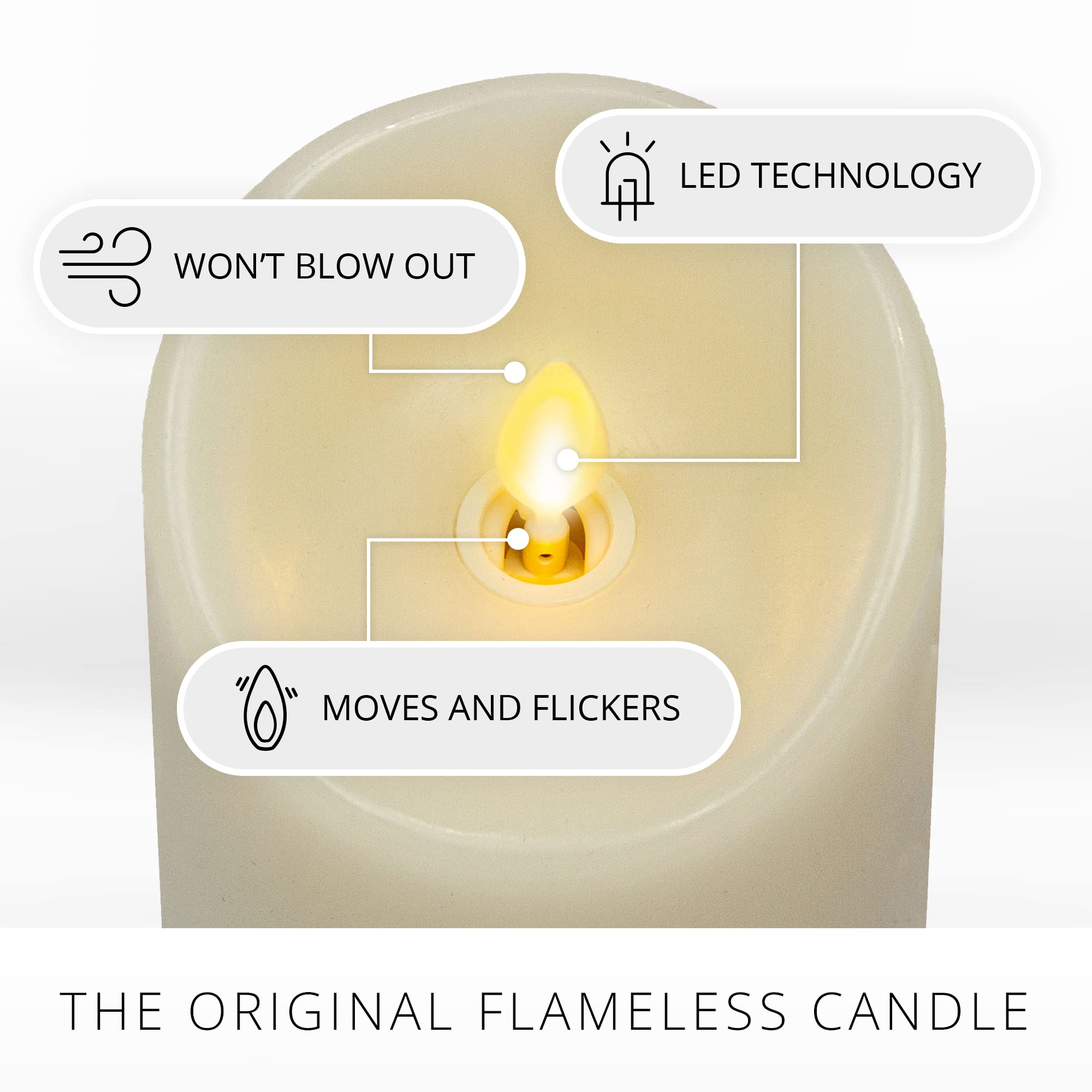 Luminara timer-enabled flameless candle ivory for automatic daily ambience.