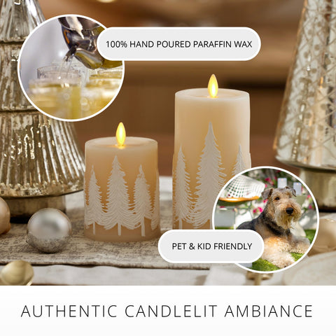 Luminara candle with timer enables convenient 5 hour on, 19 hour cycle.