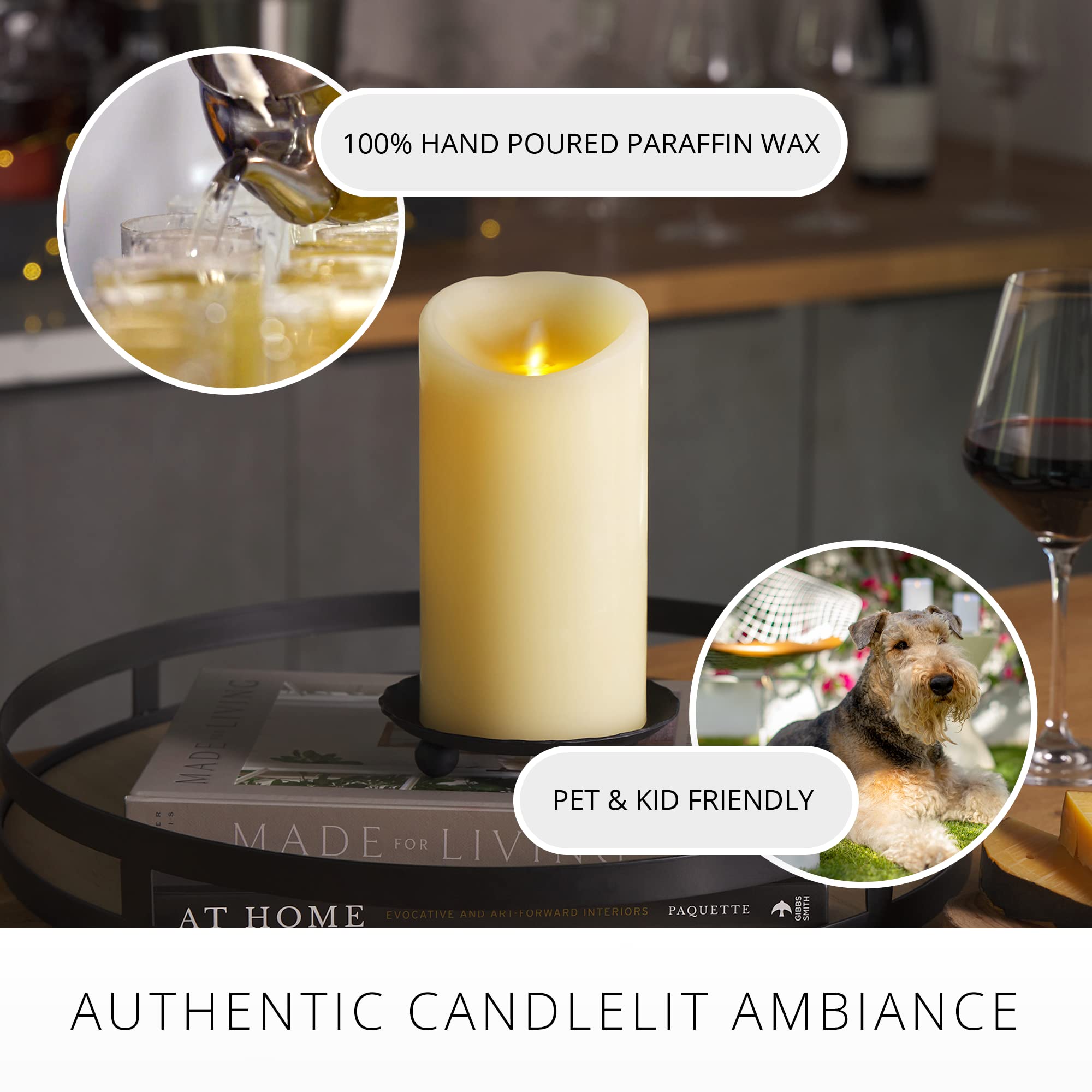 Luminara timer-function ivory candle 4x7 allows effortless daily light.