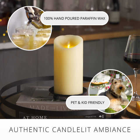Luminara timer-function ivory candle 4x7 allows effortless daily light.