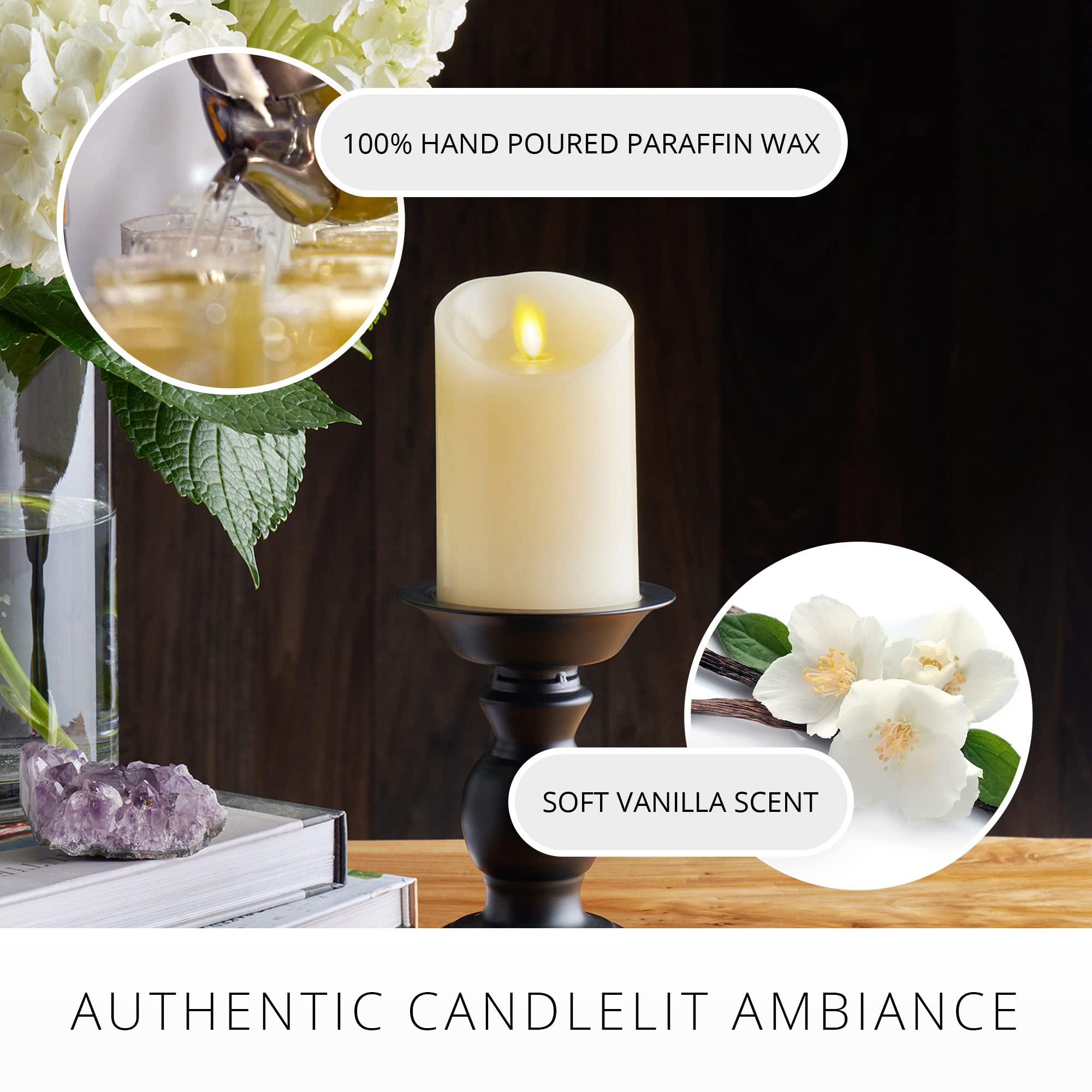 Luminara timer function LED candle for automated lighting.