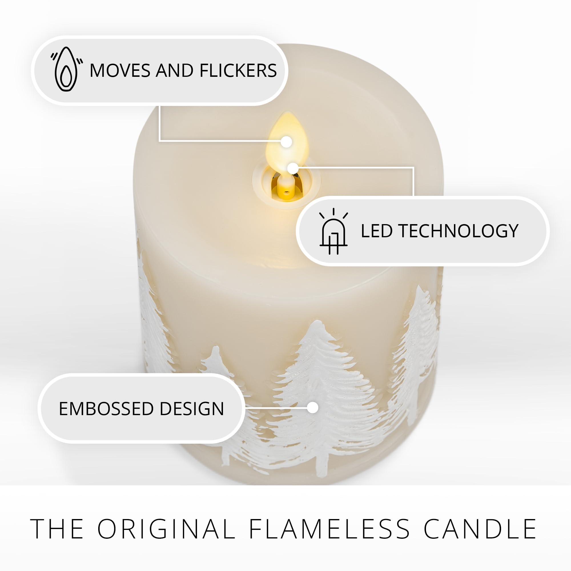 Luminara two AA battery operated candle for safe, maintenance-free illumination.