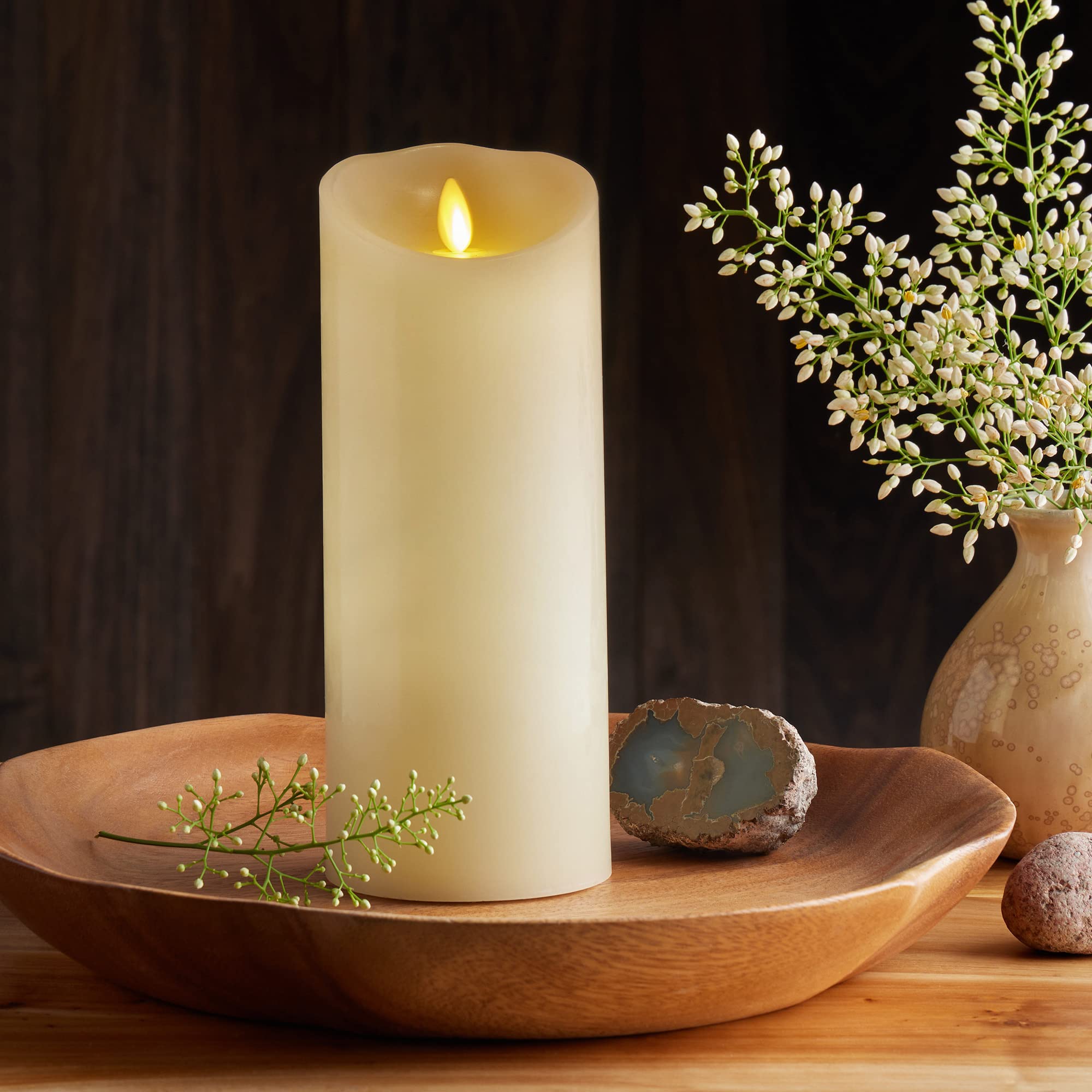 Luminara unscented ivory candle suitable for fragrance-free spaces