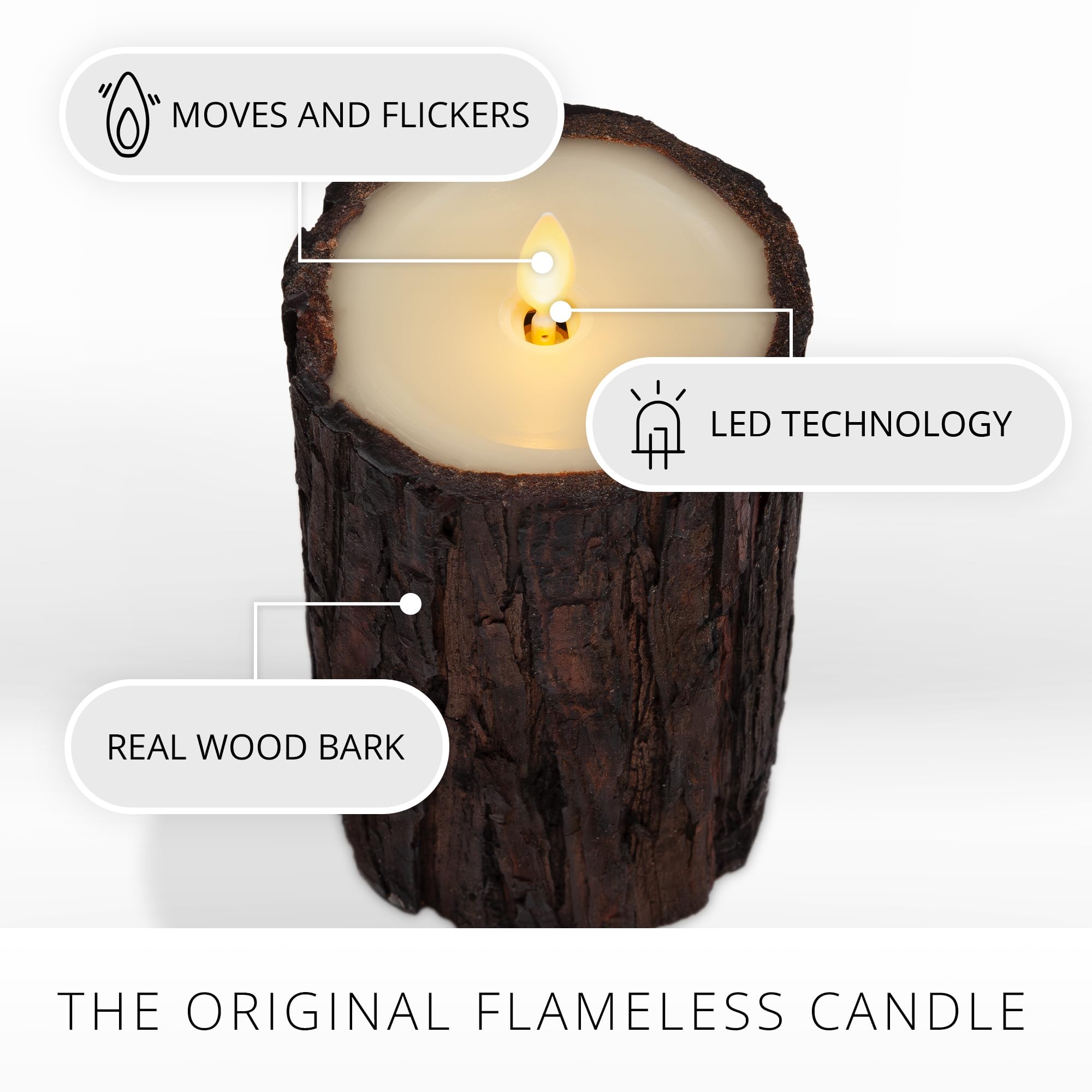 Luminara unscented wax candle ivory ideal for bedrooms and cozy spaces