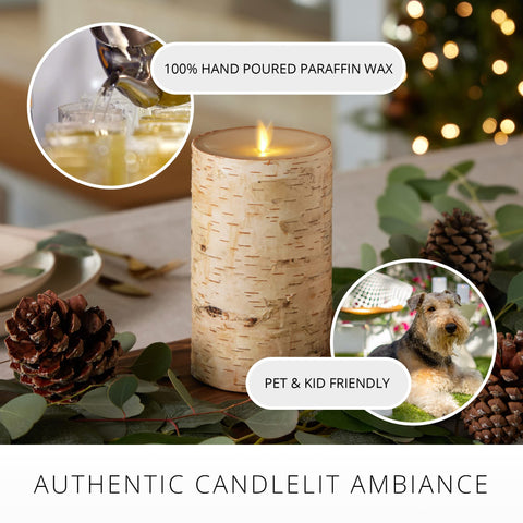 Luminara warm white flame creates lifelike glow for year-round decor