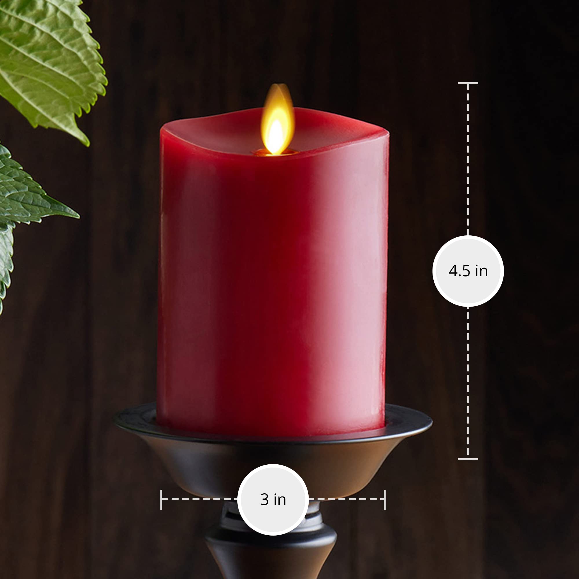 Luminara warm white glow on mantel decor