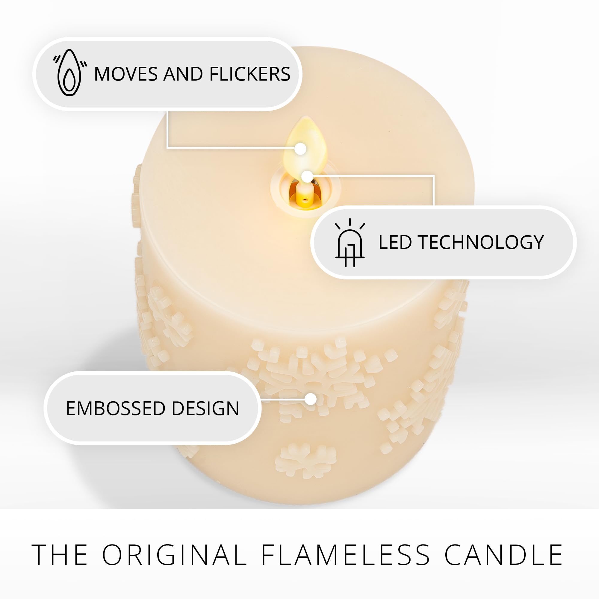 Luminara unscented real wax candle provides subtle ambience