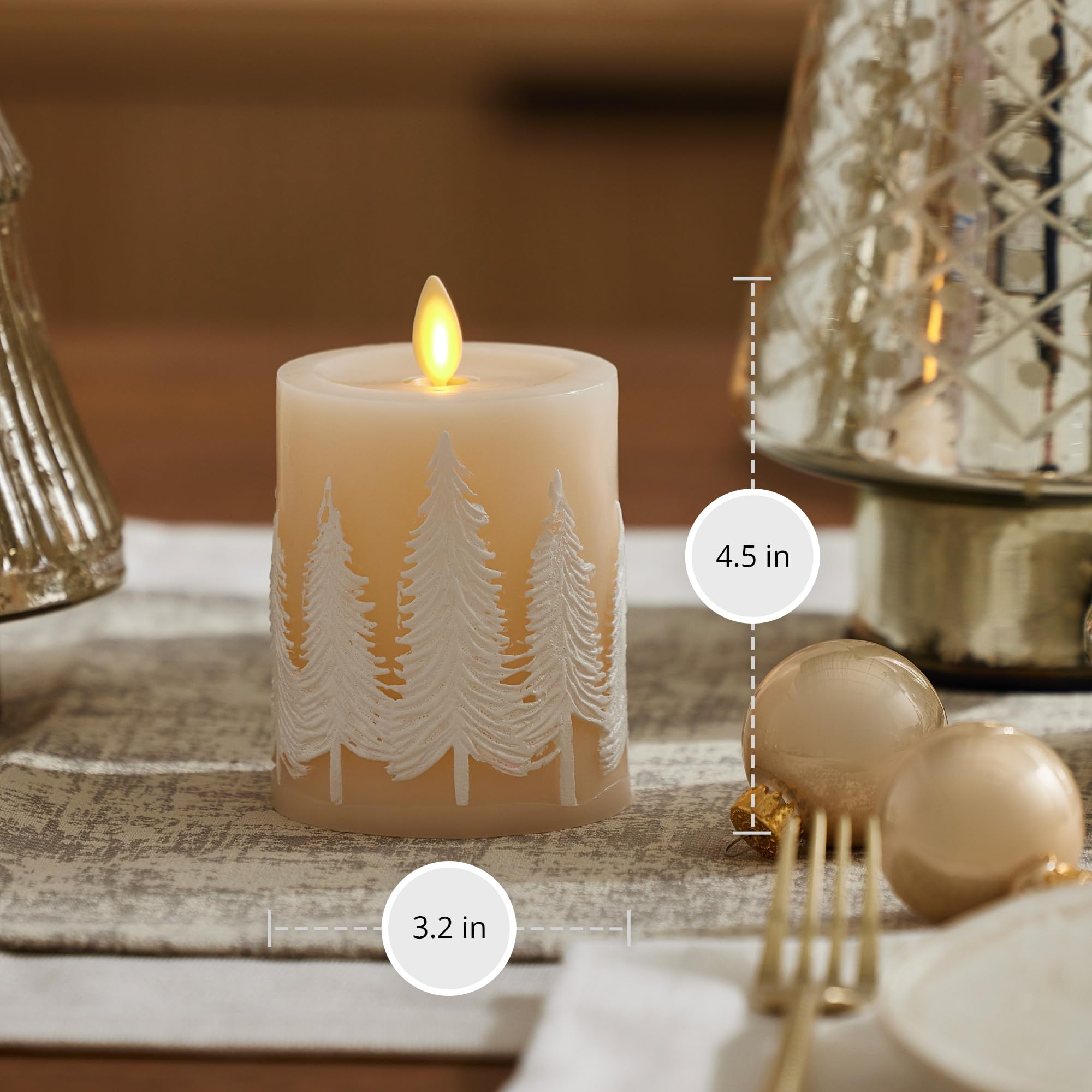 Luminara white winter tree relief design adds luxe modern charm to living spaces.
