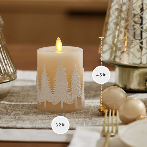 Luminara white winter tree relief design adds luxe modern charm to living spaces.