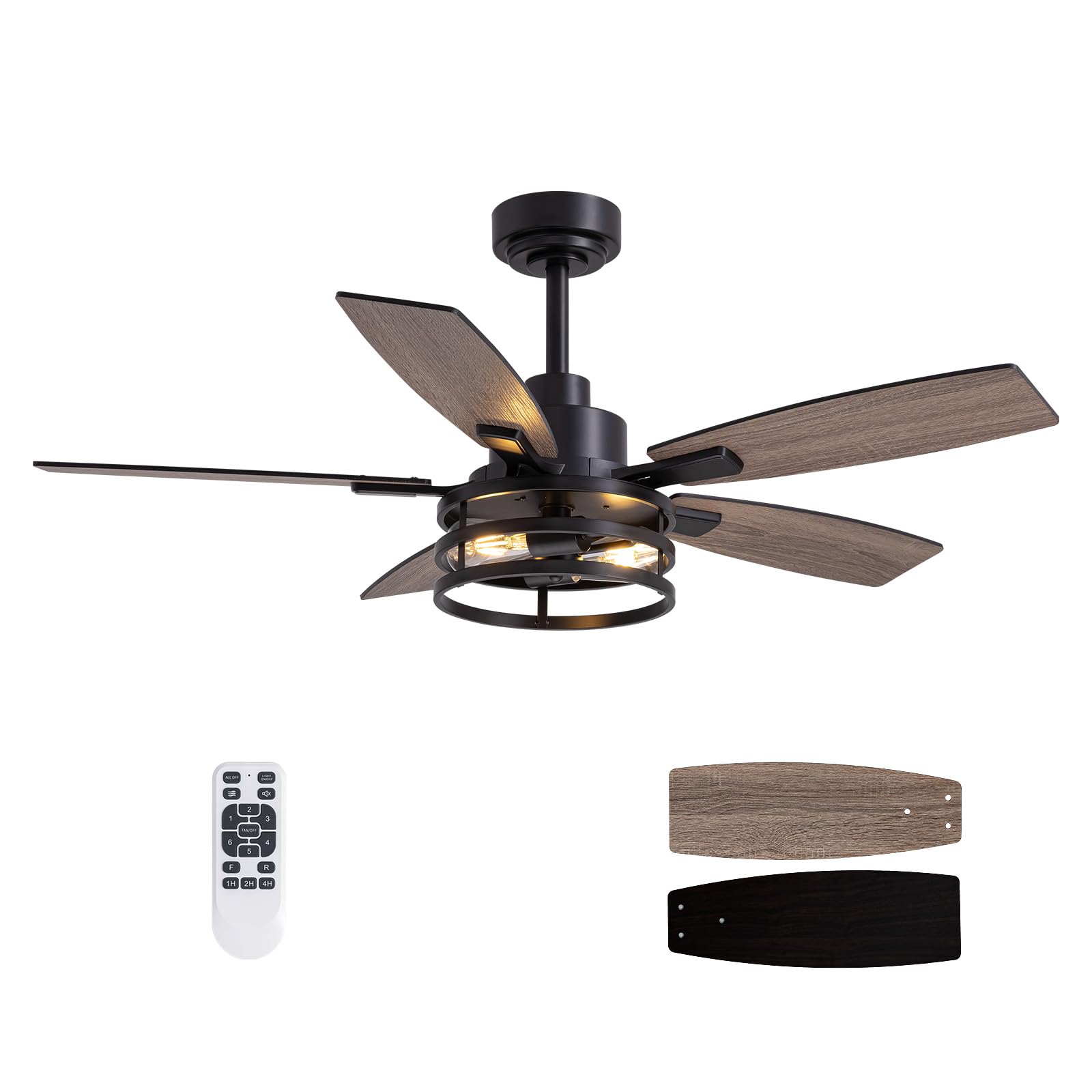 LuminFan 46 inch ceiling fan with remote for versatile living room use