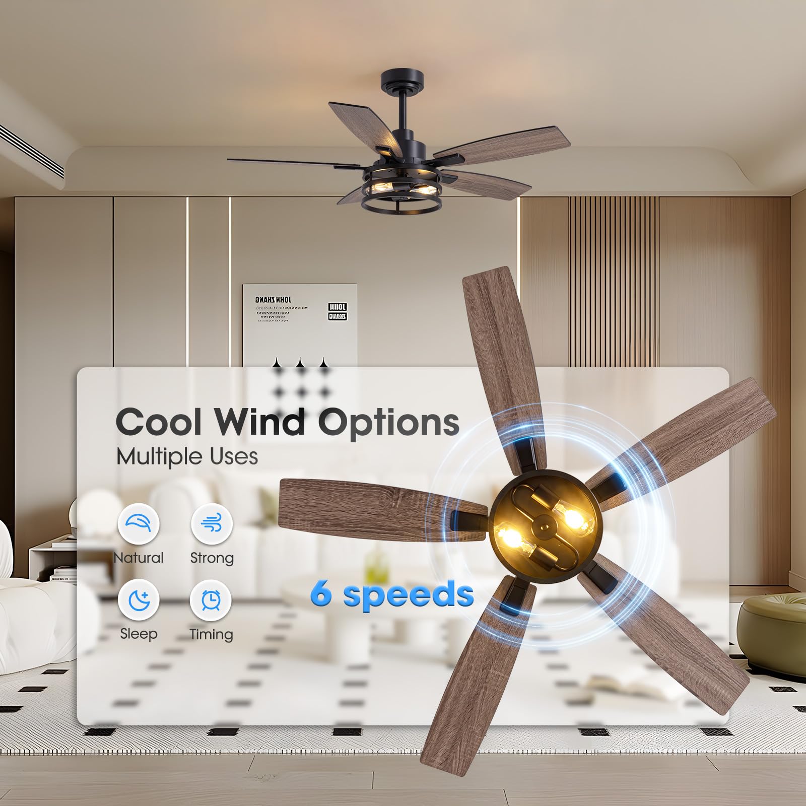 LuminFan quiet DC motor ensures near silent operation