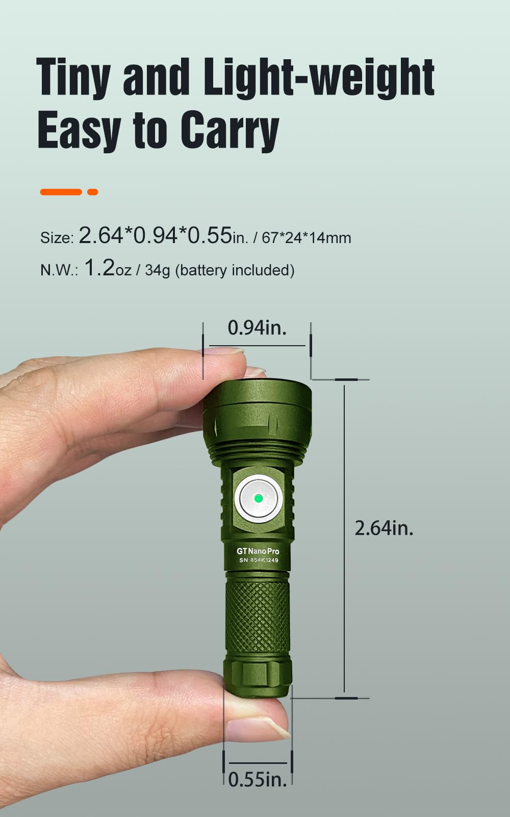 Lumintop GT Nano Pro3.0 USB-C port demonstrating quick charging on the go.