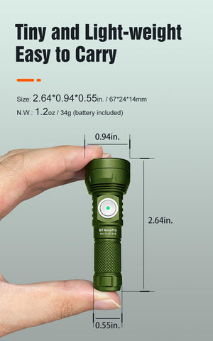 Lumintop GT Nano Pro3.0 USB-C port demonstrating quick charging on the go.