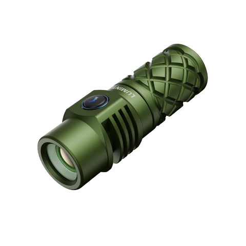 Lumintop Thor MINI front view showing compact design and long-range LEP beam.