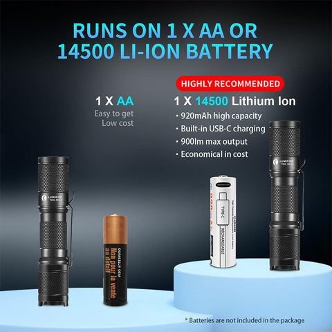 Lumintop Tool AA 2.0 diffuser included for ambient lighting and versatility.