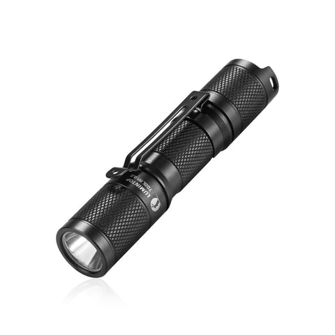 Lumintop Tool AA 2.0 front view highlights compact size and rugged aluminum body.