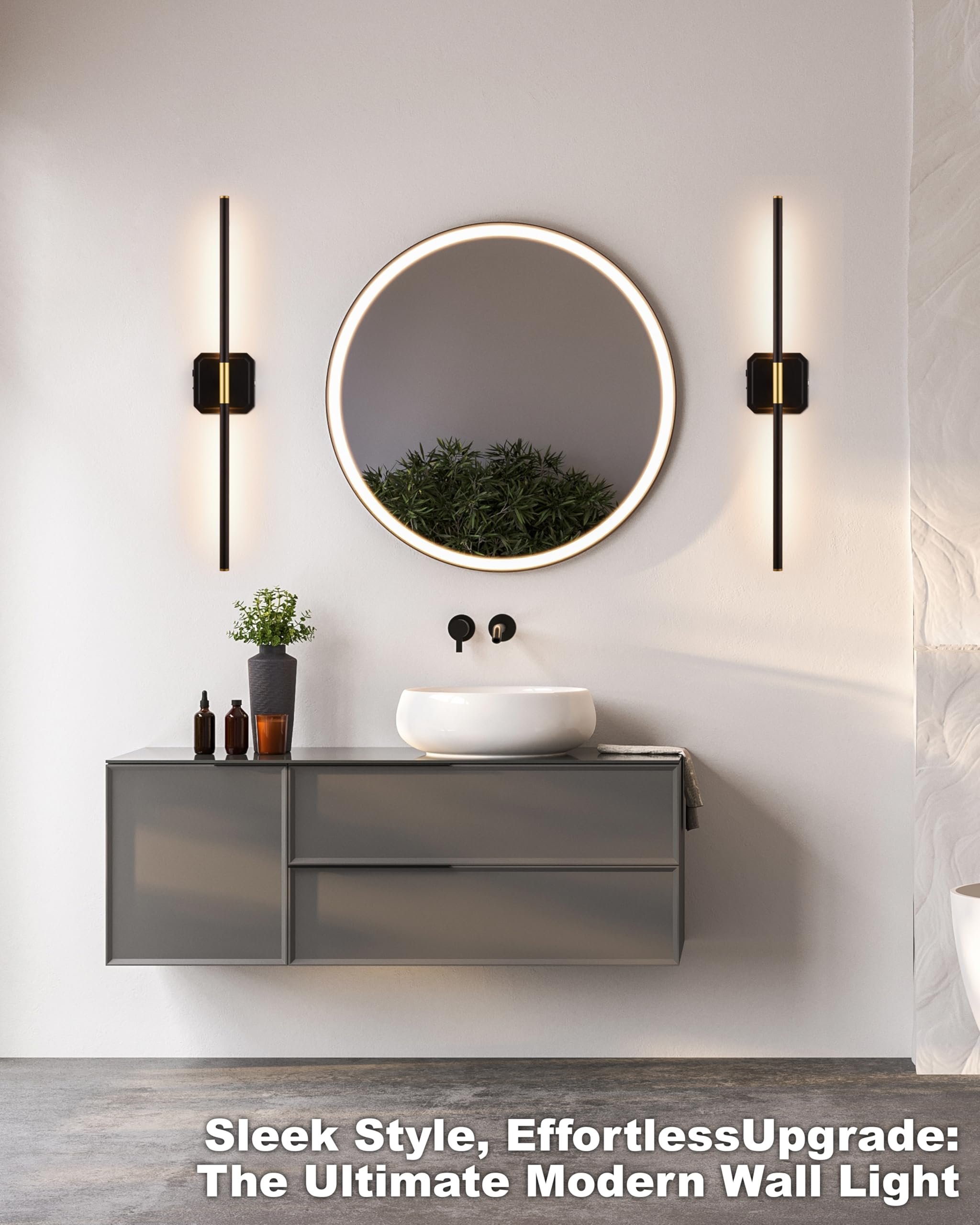 LUMINZENLUX battery wall sconce bathroom illumination offers compact, moisture-friendly lighting.