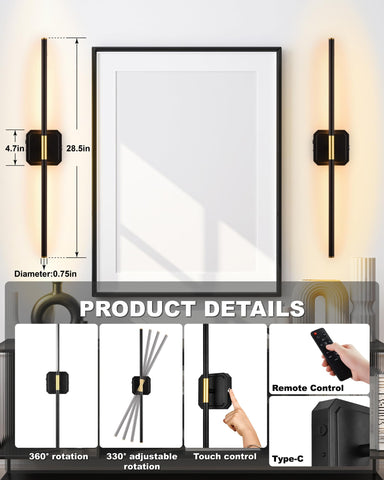 LUMINZENLUX battery wall sconce living room light enhances conversation with soft glow.