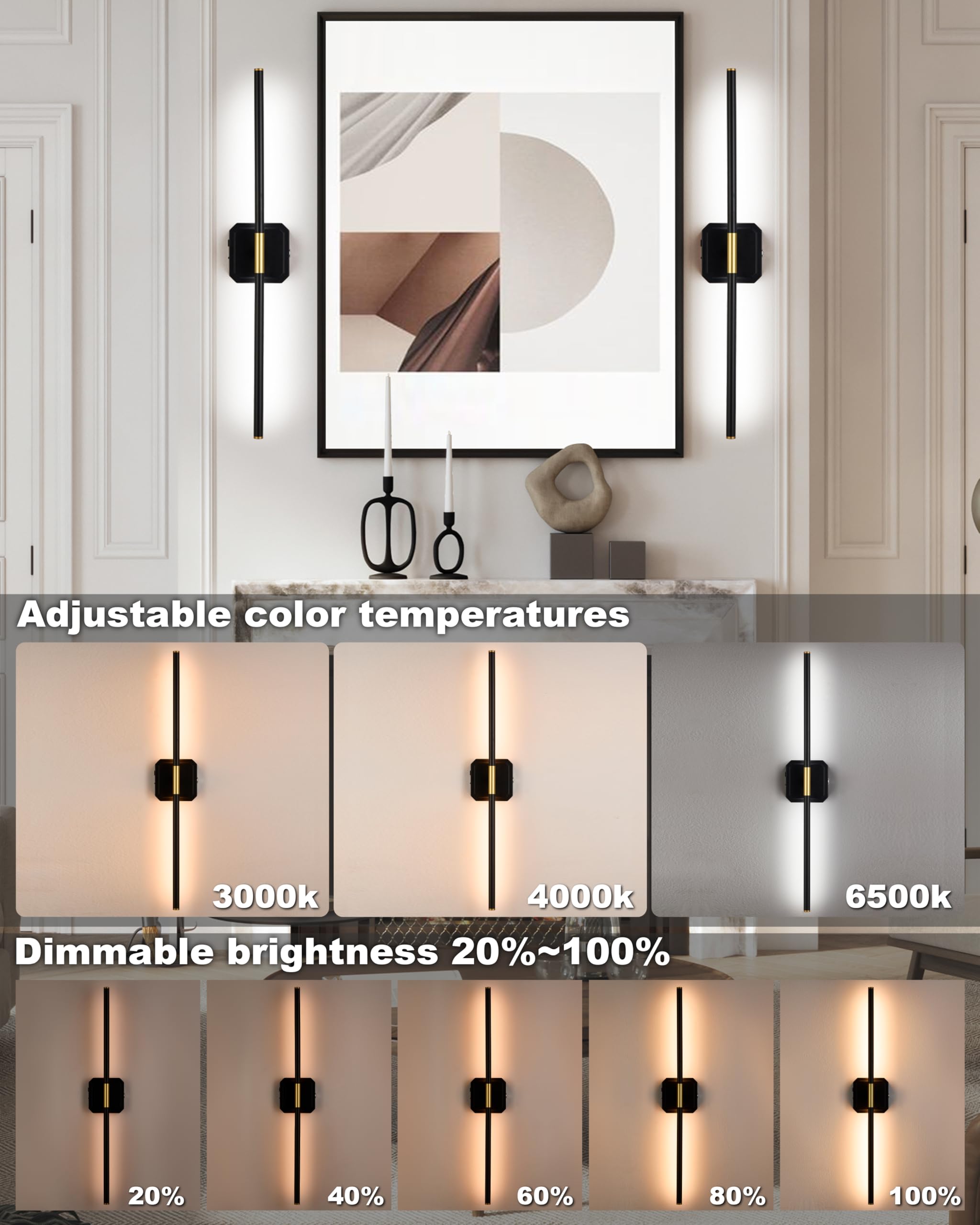 LUMINZENLUX battery wall sconce in gold finish complements contemporary decor seamlessly.