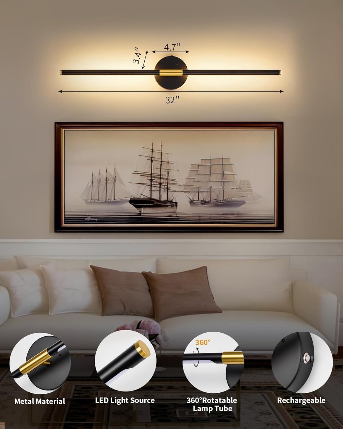 Lumiquesce wireless wall light installation without wiring