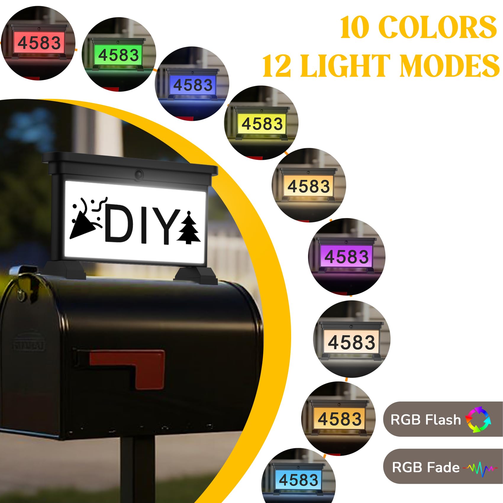 LumiZen address sign with nine color options and mixed modes for ambiance.