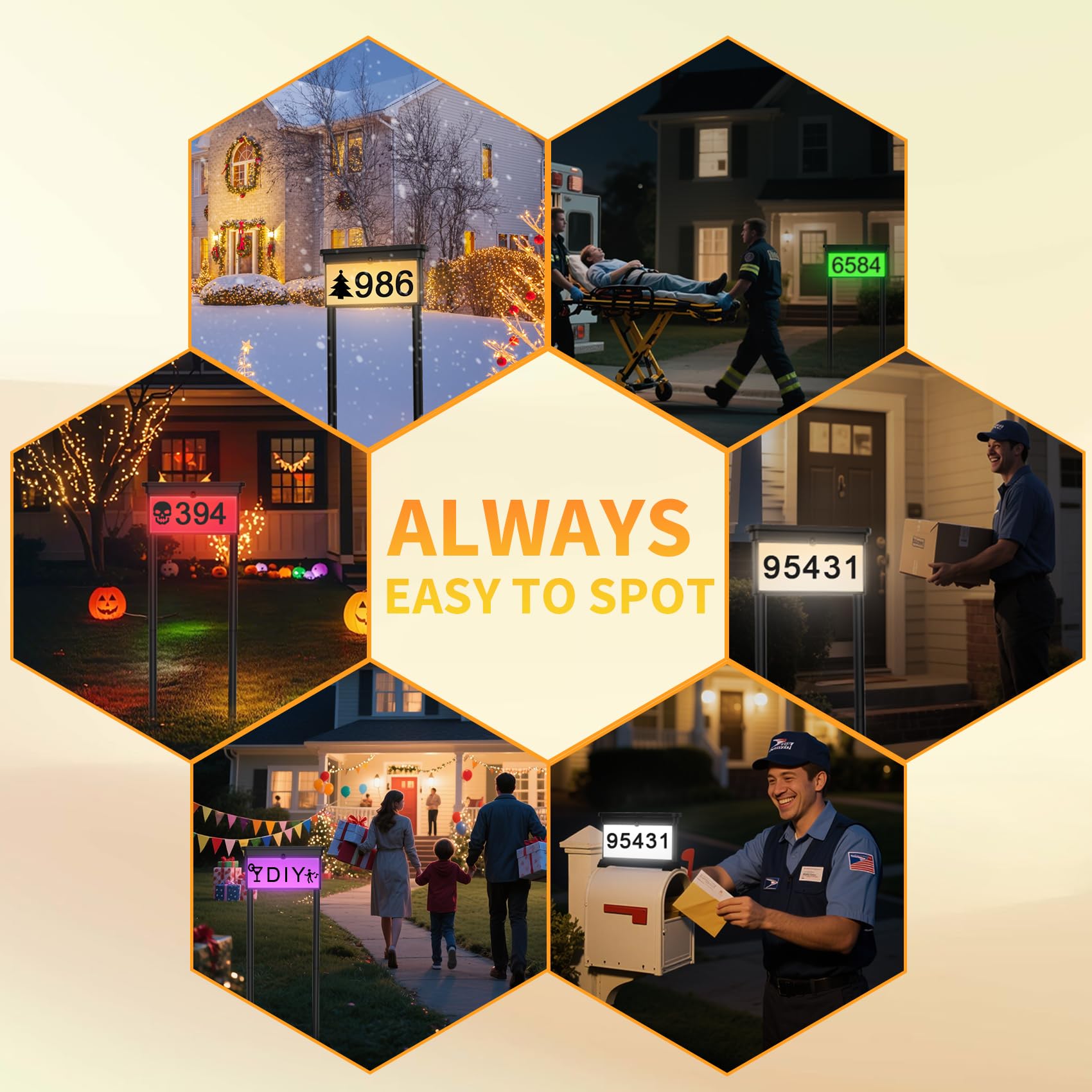 LumiZen outdoor-ready address sign helps guide mail and visitors.
