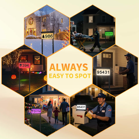 LumiZen outdoor-ready address sign helps guide mail and visitors.